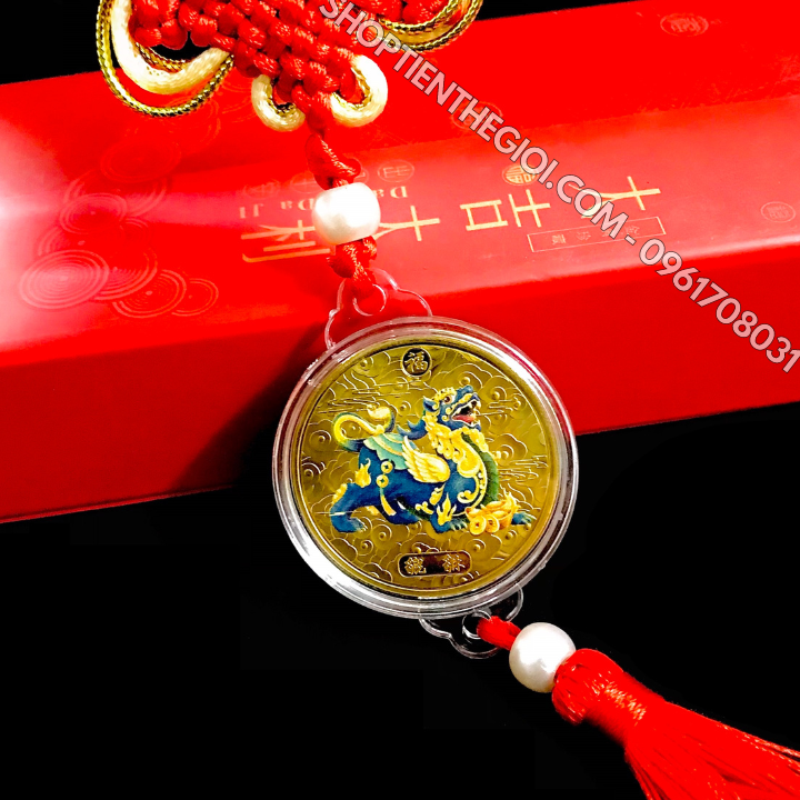Dây Treo Xu Tỳ Hưu mạ vàng in màu - SP005940